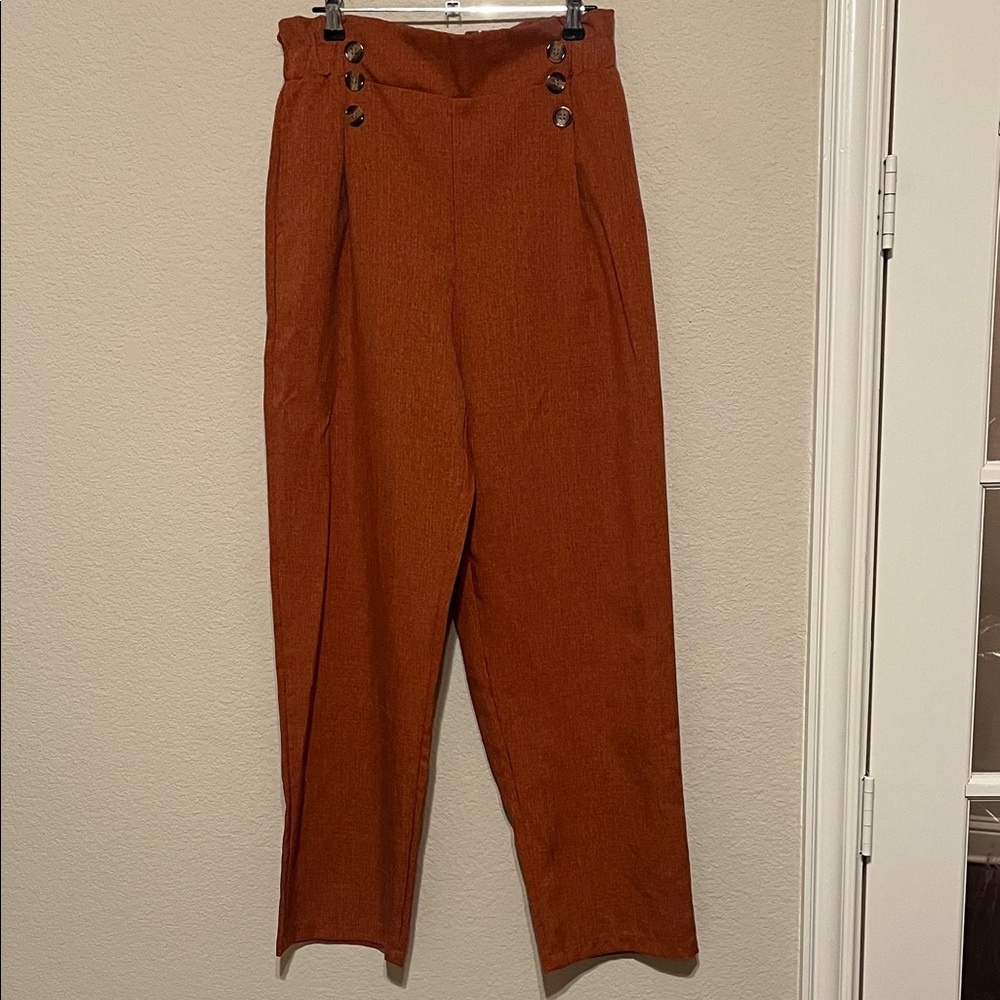 Elegant Rust Ankle Pants